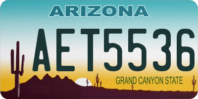 AZ license plate AET5536