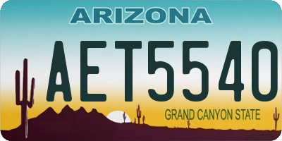 AZ license plate AET5540
