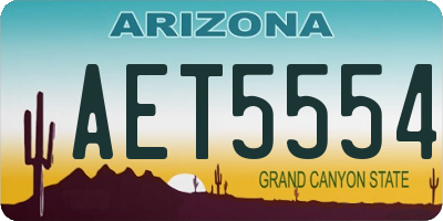 AZ license plate AET5554