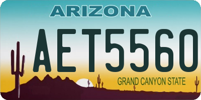 AZ license plate AET5560