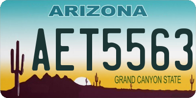 AZ license plate AET5563