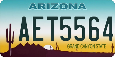 AZ license plate AET5564