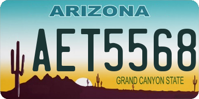 AZ license plate AET5568