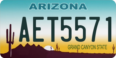 AZ license plate AET5571