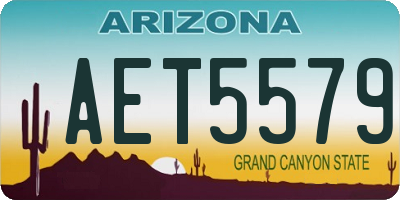 AZ license plate AET5579