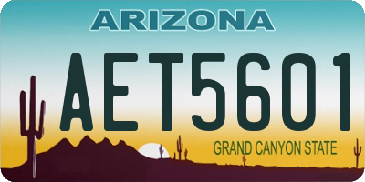 AZ license plate AET5601