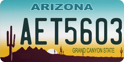 AZ license plate AET5603