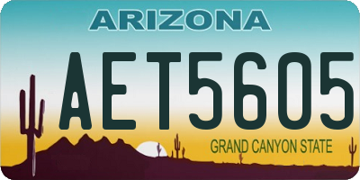 AZ license plate AET5605