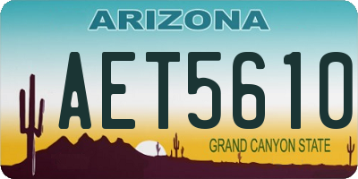 AZ license plate AET5610
