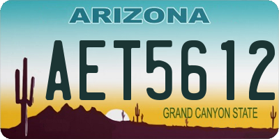 AZ license plate AET5612