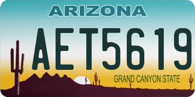 AZ license plate AET5619
