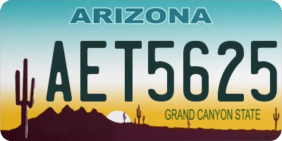 AZ license plate AET5625