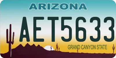 AZ license plate AET5633