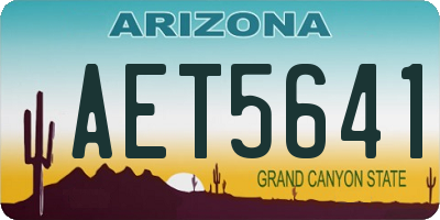 AZ license plate AET5641