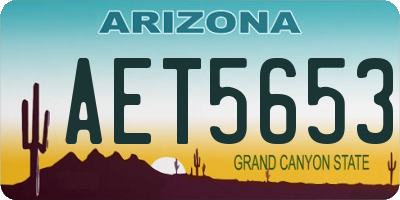 AZ license plate AET5653