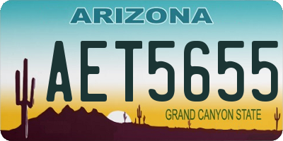 AZ license plate AET5655
