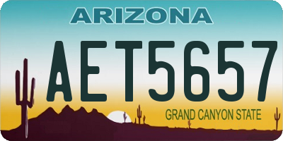 AZ license plate AET5657