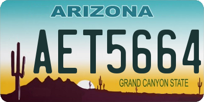 AZ license plate AET5664