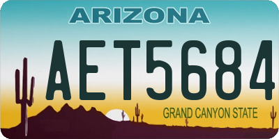 AZ license plate AET5684