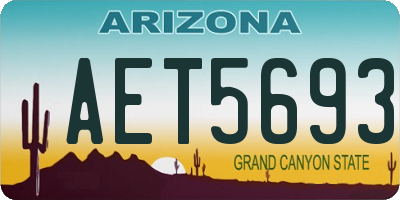 AZ license plate AET5693