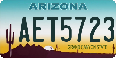 AZ license plate AET5723