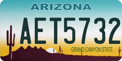 AZ license plate AET5732