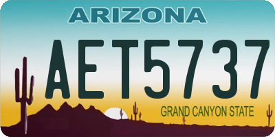 AZ license plate AET5737