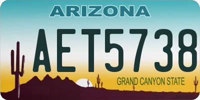 AZ license plate AET5738