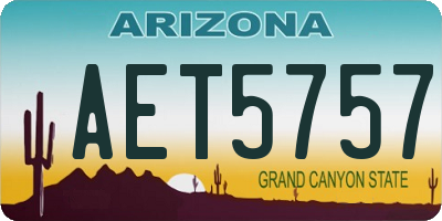 AZ license plate AET5757