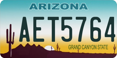 AZ license plate AET5764