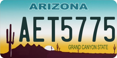 AZ license plate AET5775