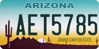 AZ license plate AET5785