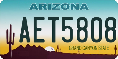 AZ license plate AET5808