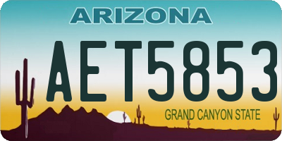 AZ license plate AET5853