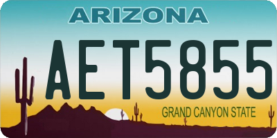 AZ license plate AET5855