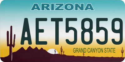 AZ license plate AET5859