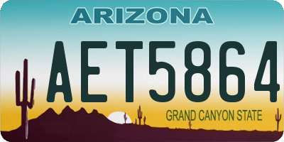 AZ license plate AET5864