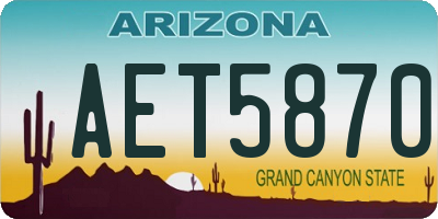 AZ license plate AET5870