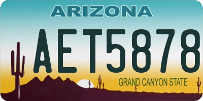 AZ license plate AET5878