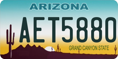 AZ license plate AET5880