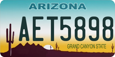 AZ license plate AET5898