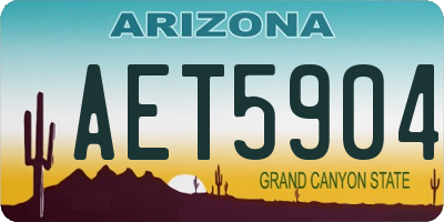 AZ license plate AET5904