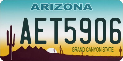 AZ license plate AET5906