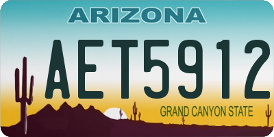AZ license plate AET5912
