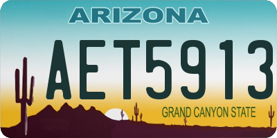 AZ license plate AET5913