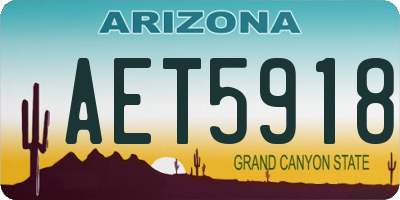 AZ license plate AET5918