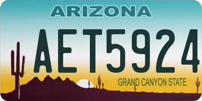 AZ license plate AET5924