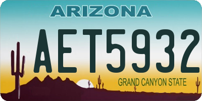 AZ license plate AET5932