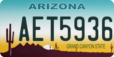 AZ license plate AET5936