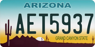 AZ license plate AET5937